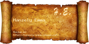 Hanzely Emma névjegykártya